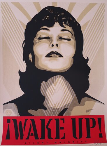 Wake Up! (Cream) von Shepard Fairey, Druck kaufen auf Singulart