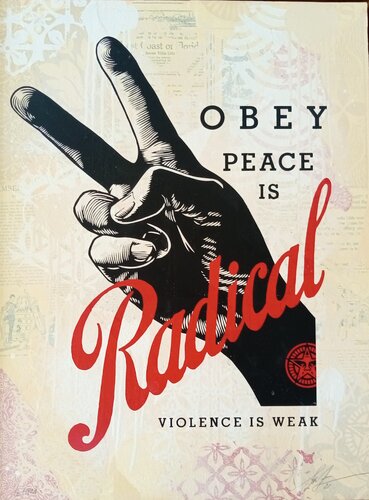 Radical Peace (Cream) HPM van Shepard Fairey, Afdruk te koop op Singulart