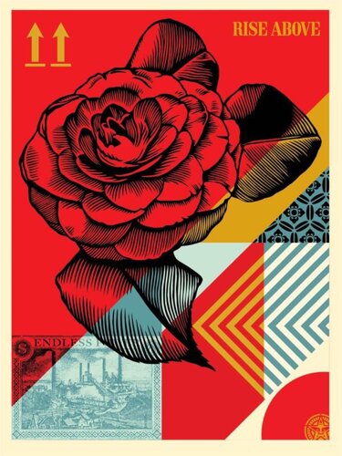 Rise above flower van Shepard Fairey, Afdruk te koop op Singulart