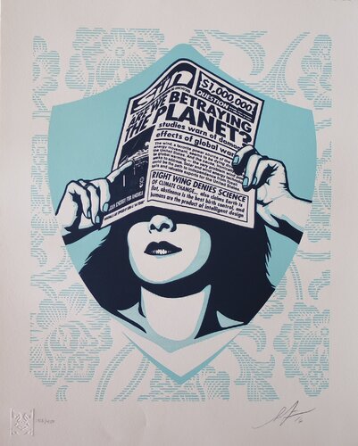 Global Warning Letterpress by Shepard Fairey, Print for Sale on Singulart