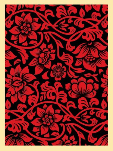 Floral Takeover (RedBlack) van Shepard Fairey, Afdruk te koop op Singulart