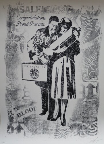 Damaged Proud Parents van Shepard Fairey, Afdruk te koop op Singulart