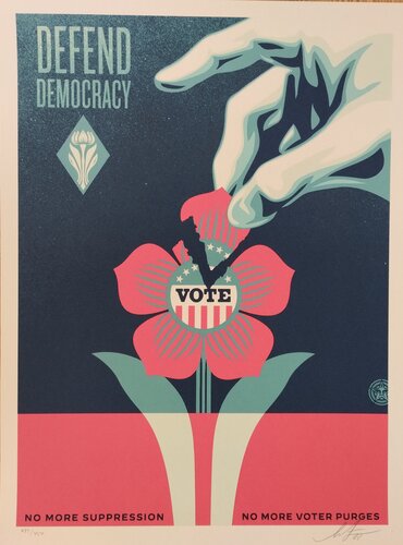 Defend Democracy di Shepard Fairey, Stampa in vendita su Singulart