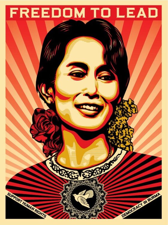 Freedom to Lead (Aung San Suu Kyi) Shepard Fairey