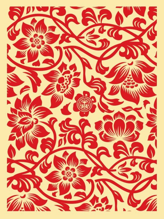 Floral Takeover 2017 (RedCream) Shepard Fairey
