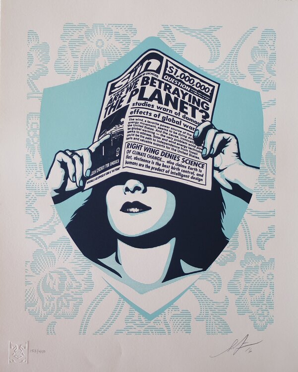 Global Warning Letterpress Shepard Fairey