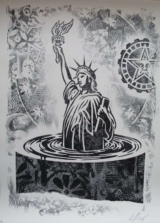 Damaged Sinking Liberty Shepard Fairey