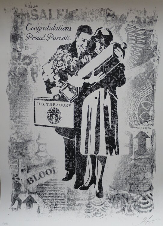 Damaged Proud Parents Shepard Fairey