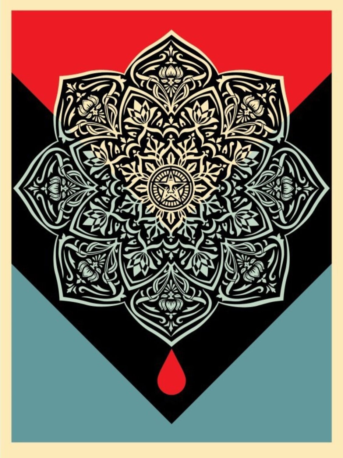 Blood & Oil Mandala (Blood Drop) Shepard Fairey Druck zu verkaufen