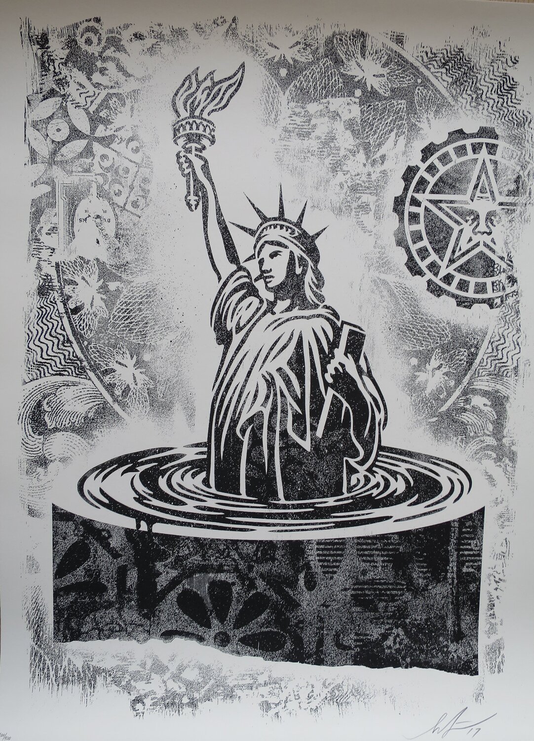 Damaged Sinking Liberty Shepard Fairey