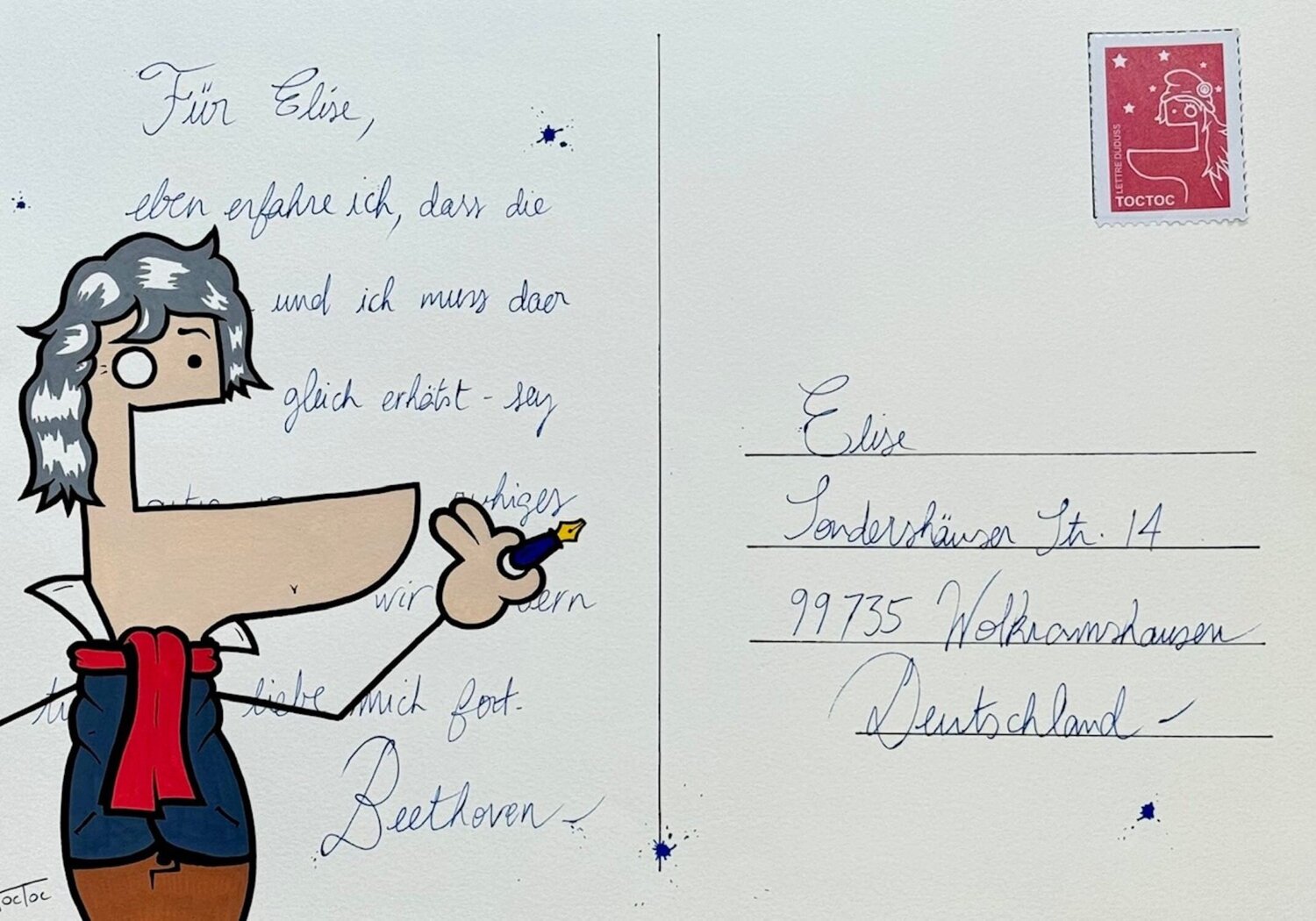 Lettre à Elise Toctoc Dipinto originale in vendita
