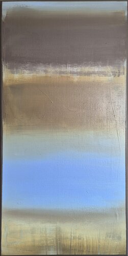 Foggy Morning on the River Shore di Julia Analena Hollmann, Pittura in vendita su Singulart