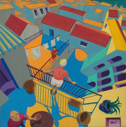 IL CORTILE di STEFANO GALLI, Pittura in vendita su Singulart