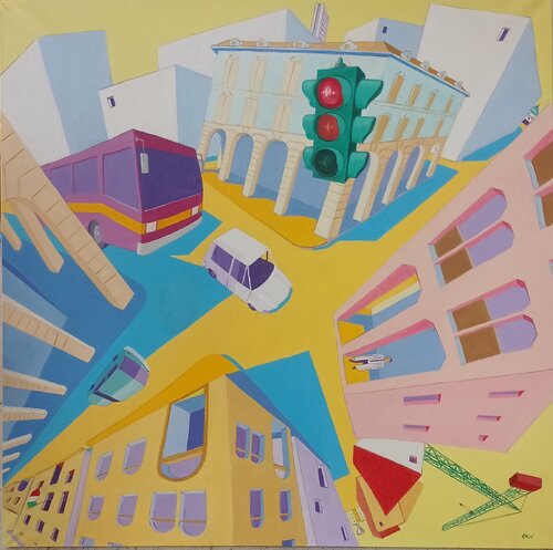 IL SEMAFORO ROSSO di STEFANO GALLI, Pittura in vendita su Singulart
