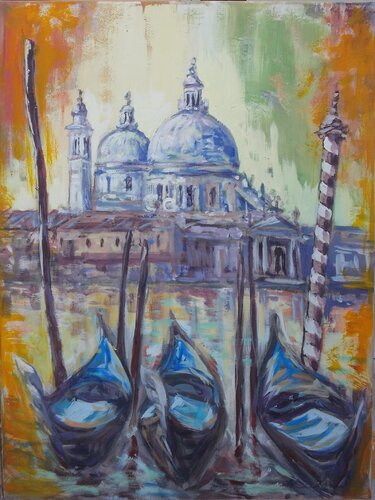 Gondole alla Salute van Daniele Bianco, Schilderij te koop op Singulart