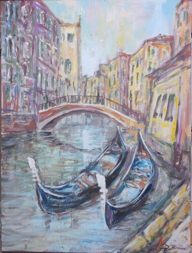Le due Gondole (seconda versione) di Daniele Bianco, Pittura in vendita su Singulart