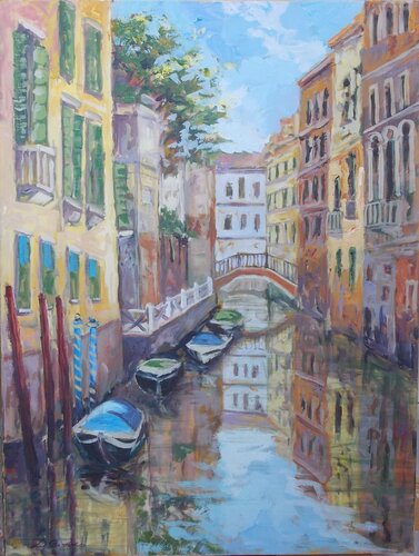 Riflessi a Venezia van Daniele Bianco, Schilderij te koop op Singulart