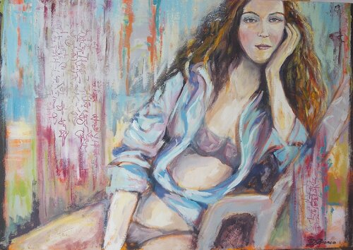 Sulla spiaggia di Daniele Bianco, Pittura in vendita su Singulart