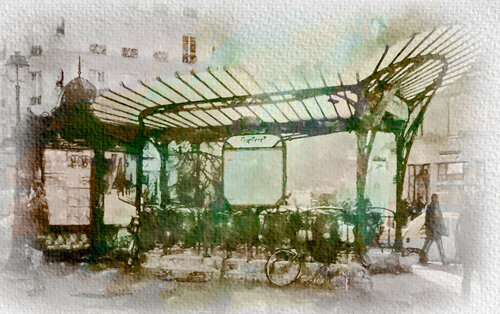 Le métro Châtelet van Fernando Grilli, Werk op papier te koop op Singulart