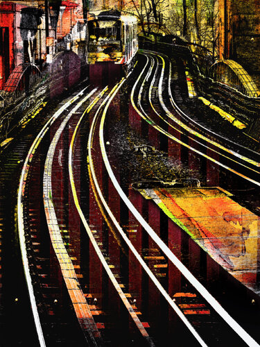 La ligne 6 du métro parisien - (encre numérique chinoise) van Fernando Grilli, Werk op papier te koop op Singulart