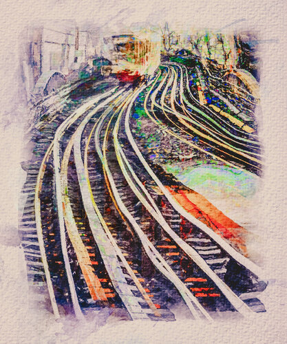 La ligne 6 du métro parisien - (l'aquarelle 1) van Fernando Grilli, Werk op papier te koop op Singulart