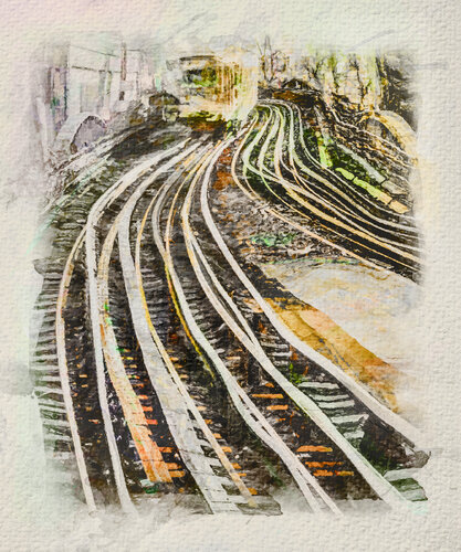La ligne 6 du métro parisien - (l'aquarelle 2) van Fernando Grilli, Werk op papier te koop op Singulart