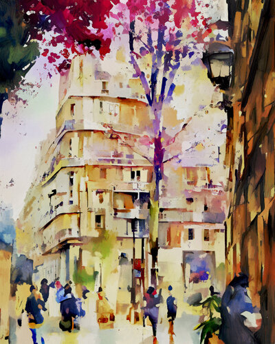Un barrio de Paris van Fernando Grilli, Werk op papier te koop op Singulart