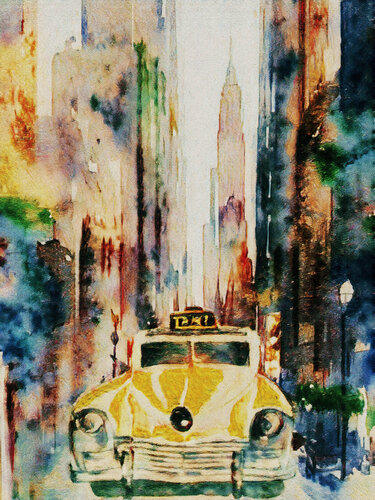 Yellow Cab van Fernando Grilli, Werk op papier te koop op Singulart