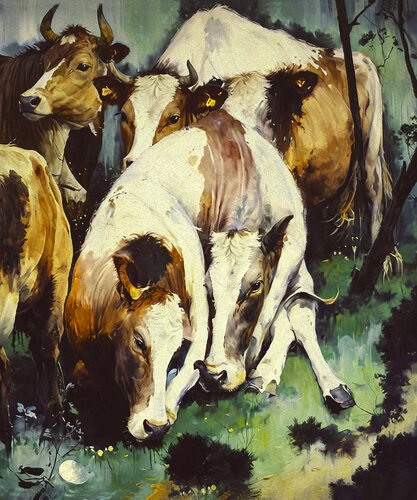 Vacas descansando van Fernando Grilli, Werk op papier te koop op Singulart