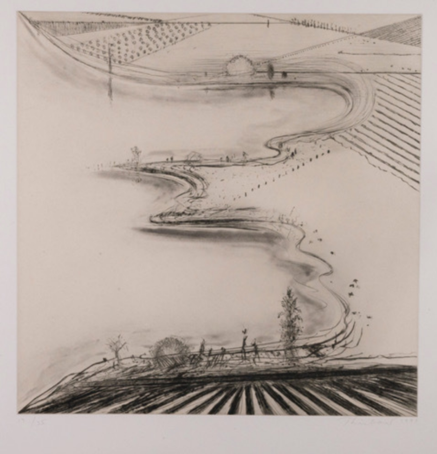 River Edge de Wayne Thiebaud (1997): Impresión Grabado en Papel - Singulart, image size:1445x1500