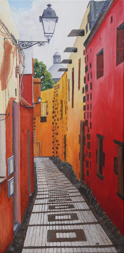 Small street Aquimes Gran Canaria von Ron Westerweel, Malerei kaufen auf Singulart