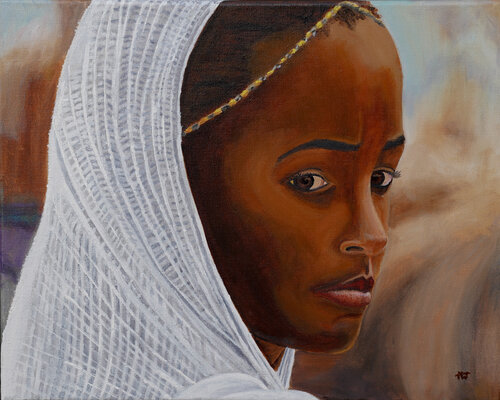African Orthodox girl di Ron Westerweel, Pittura in vendita su Singulart