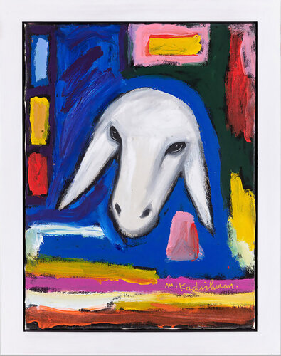 Sheep Head van Menashe Kadishman, Schilderij te koop op Singulart