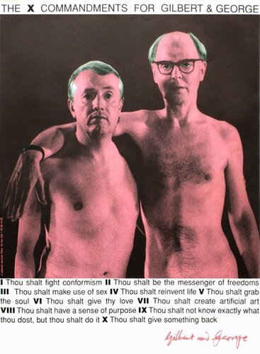 The X Commandments for G & G van Gilbert & George, Afdruk te koop op Singulart