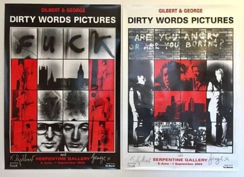 The Dirty Words Pictures (x2) van Gilbert & George, Afdruk te koop op Singulart