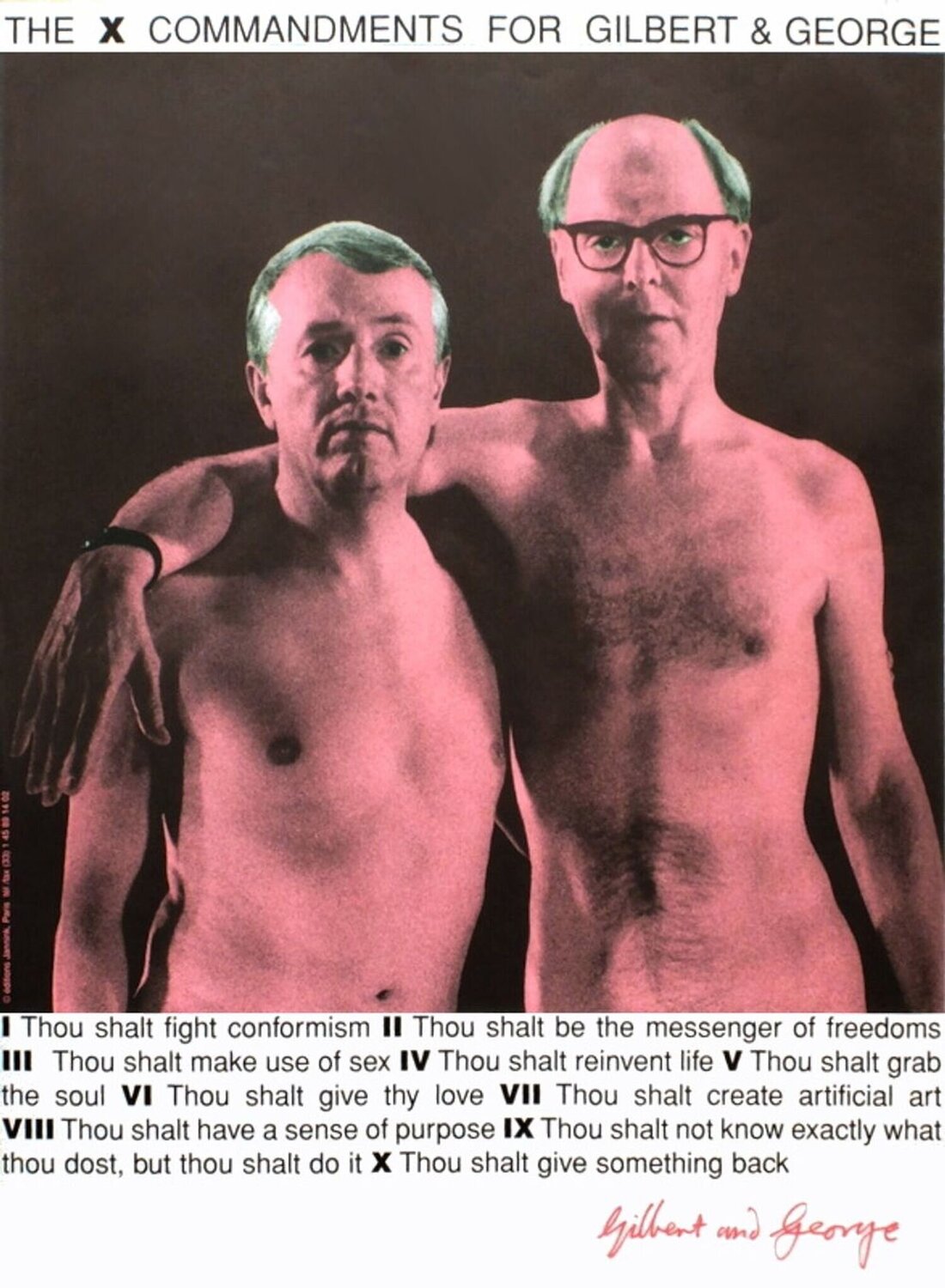 The X Commandments for G & G Gilbert & George Stampa in vendita