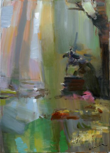 OIL PAINTING ON CANVAS In the autumn mist by Eugene Segal, Painting for Sale on Singulart