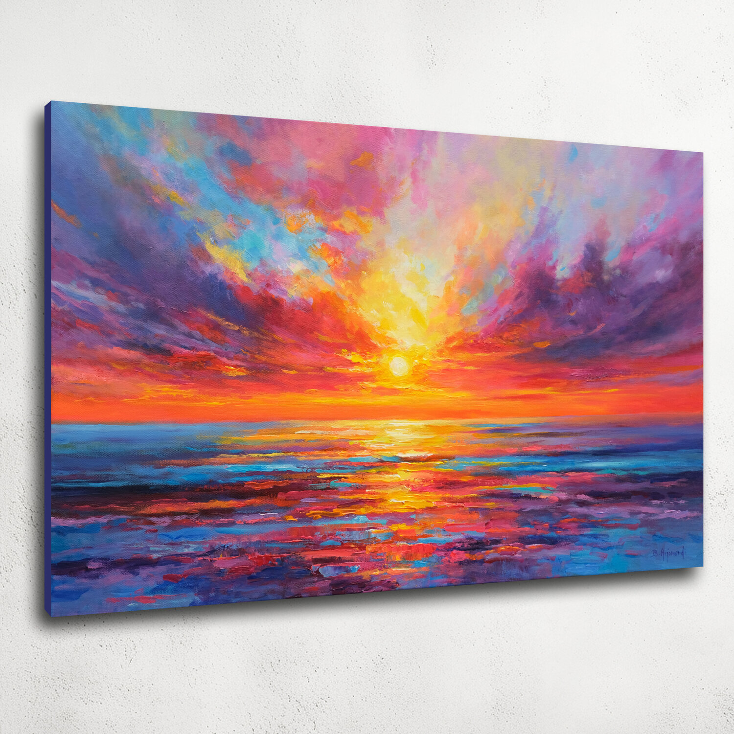 絵画 Sunset Bathtime sunset bath painting – LUVBUGBRAND