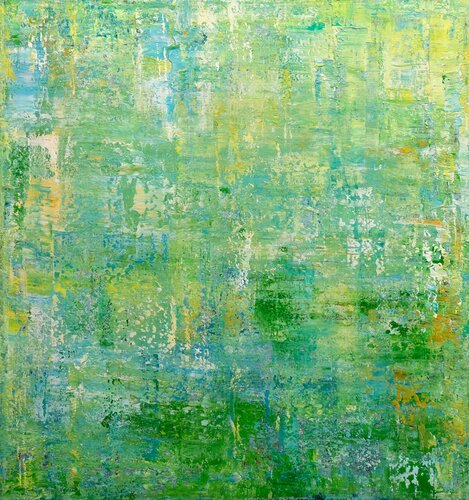 Green Abstract Composition di Behshad Arjomandi, Pittura in vendita su Singulart