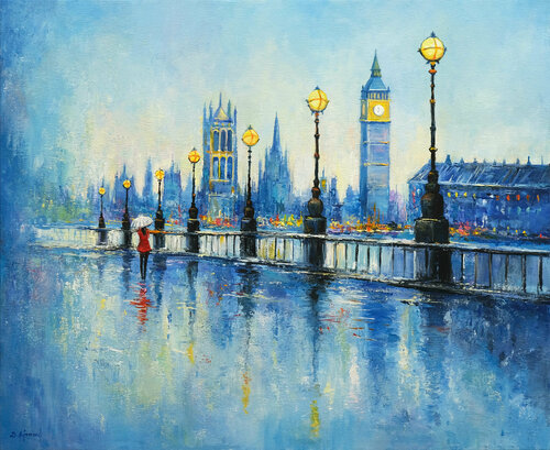 Rainy London di Behshad Arjomandi, Pittura in vendita su Singulart