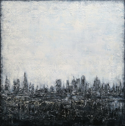 Abstract Cityscape van Behshad Arjomandi, Schilderij te koop op Singulart