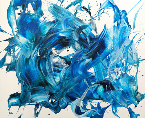 The Power of Blues van Behshad Arjomandi, Schilderij te koop op Singulart