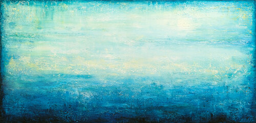 Turquoise Landscape IX van Behshad Arjomandi, Schilderij te koop op Singulart