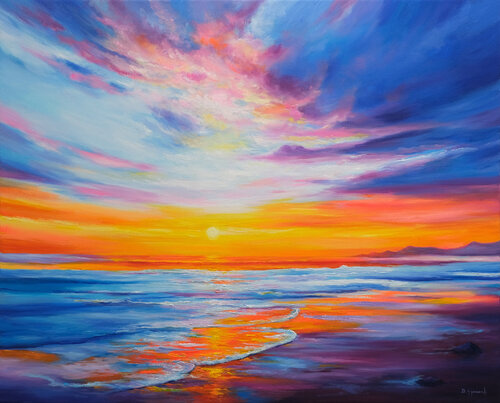 Sunset At Sea di Behshad Arjomandi, Pittura in vendita su Singulart