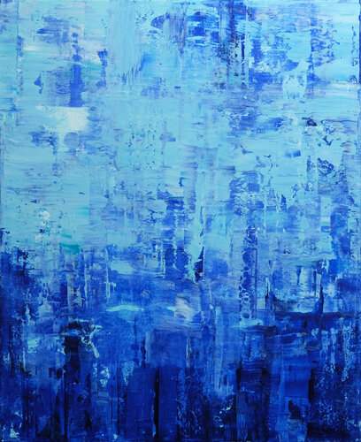 Composition in Blue van Behshad Arjomandi, Schilderij te koop op Singulart
