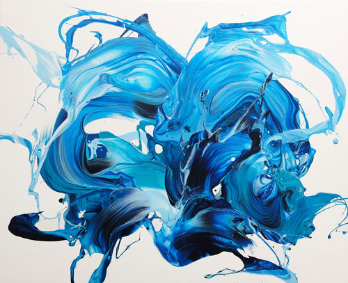 Blue Expressions IV par Behshad Arjomandi, Peinture en vente sur Singulart