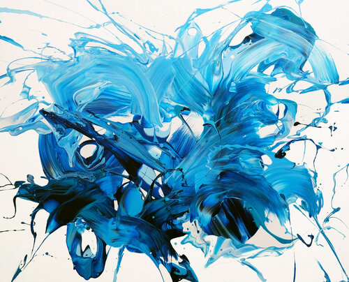 Blue Expressions III by Behshad Arjomandi, 油畫 for Sale on Singulart