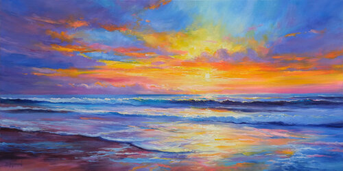 Sunset Seascape par Behshad Arjomandi, Peinture en vente sur Singulart