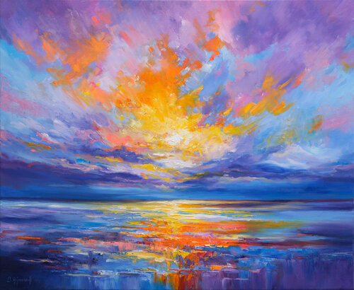 Majestic Sunset Seascape par Behshad Arjomandi, Peinture en vente sur Singulart