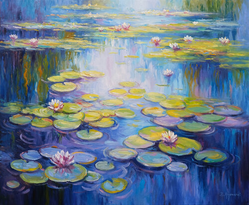 Dancing Water Lilies di Behshad Arjomandi, Pittura in vendita su Singulart